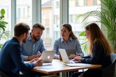 Bureau moderne avec collaborateurs RH à Lyon